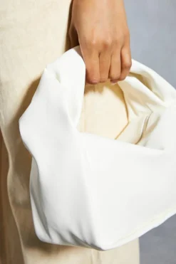 Handbags*MissPap Leather Look Twist Handle Grab Bag cream
