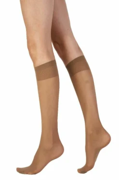 Tights & Socks|Tights & Socks*Pretty Polly Legworks 15 Denier Comfort Top Knee Highs 3 Pair Pack - Nude