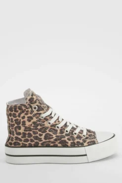 Trainers*boohoo High Top Trainers leopard