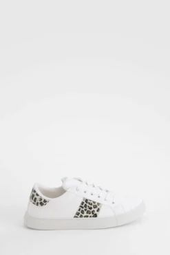 Trainers*boohoo Panel Flat Trainers leopard