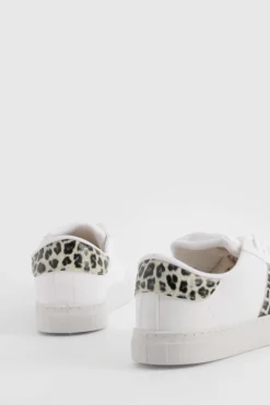 Trainers*boohoo Panel Flat Trainers leopard