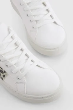 Trainers*boohoo Panel Flat Trainers leopard