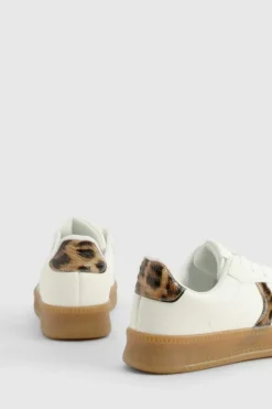 Trainers*boohoo Panel Gum Sole Trainers leopard