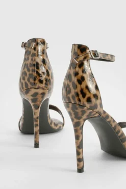 Heels*boohoo Print Barely There Basic Heels leopard