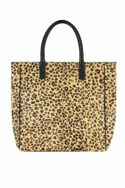 Tote Bags*Sostter Leopard Print Calf Hair Large Leather Tote | BYBAB Black