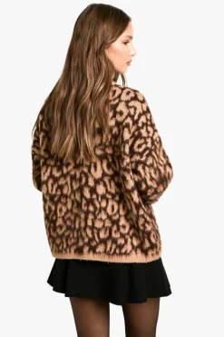 Cardigans|Knitwear*boohoo Leopard Print Cardigan camel