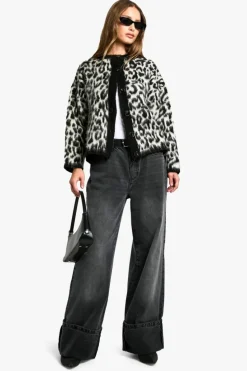 Cardigans|Knitwear*boohoo Leopard Print Cardigan cream