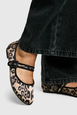 Ballet Flats|Flats*boohoo Round Toe Satin Ballet Flats leopard