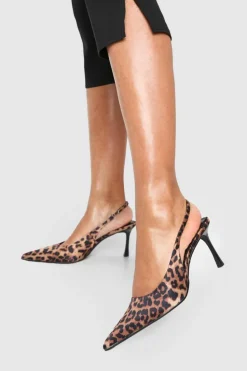 Heels*boohoo Slingback Court Heels leopard
