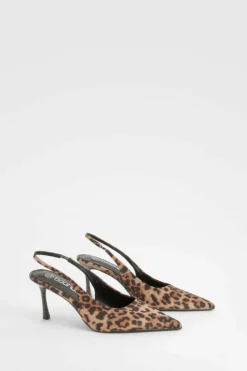 Heels*boohoo Slingback Court Heels leopard