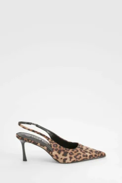 Heels*boohoo Slingback Court Heels leopard