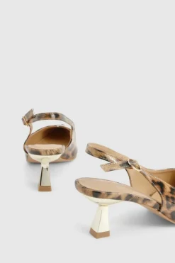 Heels*boohoo Slingback Kitten Heel leopard