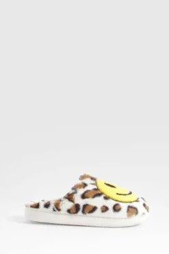 Slippers|Slippers*boohoo Leopard Smiley Slipper brown
