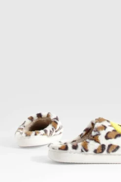Slippers|Slippers*boohoo Leopard Smiley Slipper brown