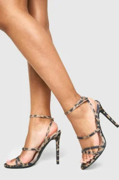 Heels*boohoo Strappy Stiletto Heels leopard