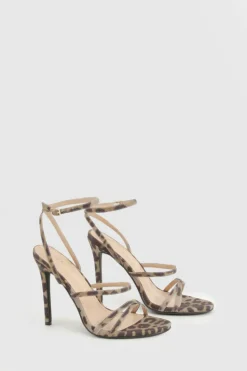 Heels*boohoo Strappy Stiletto Heels leopard