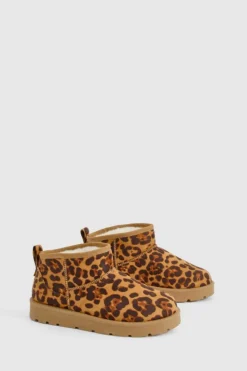 Cosy Boots|All Boots*boohoo Ultra Mini Cosy Boots leopard