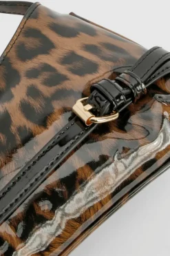 Shoulder Bags|Handbags*boohoo Vinyl Buckle Detail Shoulder Bag leopard