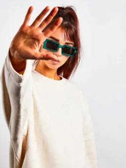 Sunglasses*SVNX Light Oversized Rectangle Plastic Frame Sunglasses Blue