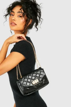 Handbags|Cross-Body Bags*boohoo Lock Detail Basic Crossbody Bag black