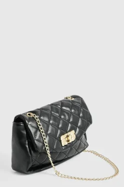 Handbags|Cross-Body Bags*boohoo Lock Detail Basic Crossbody Bag black