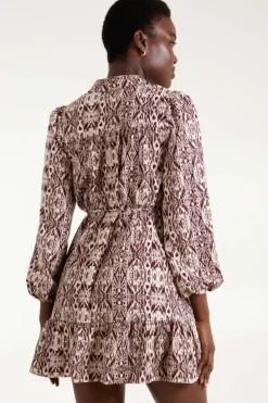 Shirt Dresses*Blue Vanilla Long Sleeve Mini Shirt Dress Chocolate