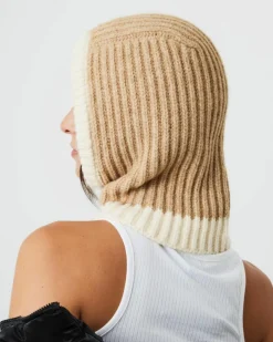Hats & Gloves|Hats & Gloves*My Accessories London Loose Fit Crochet Knit Balaclava Beige