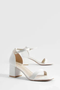 Heels*boohoo Low Block Barely There Heels white