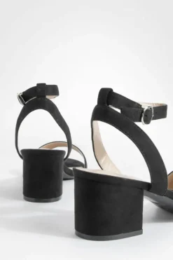 Heels*boohoo Low Block Barely There Heels black