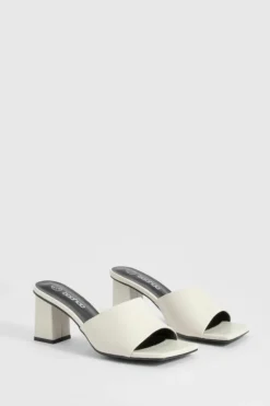 Sandals|Heels*boohoo Low Block Heeled Mules cream