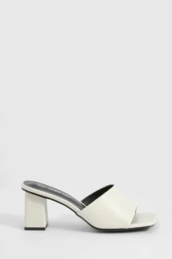 Sandals|Heels*boohoo Low Block Heeled Mules cream
