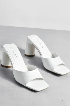 Sandals|Heels*boohoo Low Flat Heel Mule white