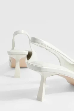 Heels*boohoo Low Slingback Point Heeled Courts white