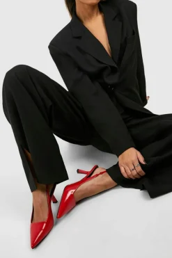 Heels*boohoo Low Stiletto Slingback Court Shoe red