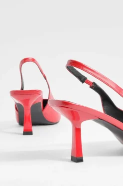 Heels*boohoo Low Stiletto Slingback Court Shoe red