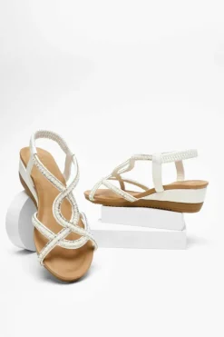 Sandals*Quiz Low Wedge Sandals White