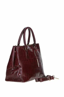 Shoulder Bags*Ashwood Leather Lucido Tesoro' Three Section Real Leather Bag Burgundy