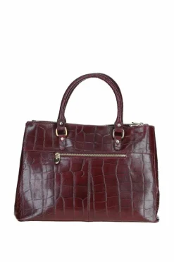 Shoulder Bags*Ashwood Leather Lucido Tesoro' Three Section Real Leather Bag Burgundy