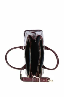 Shoulder Bags*Ashwood Leather Lucido Tesoro' Three Section Real Leather Bag Burgundy