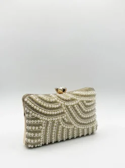 Clutch Bags*SVNX Luxurious Pearl Embellished Clutch Bag Gold