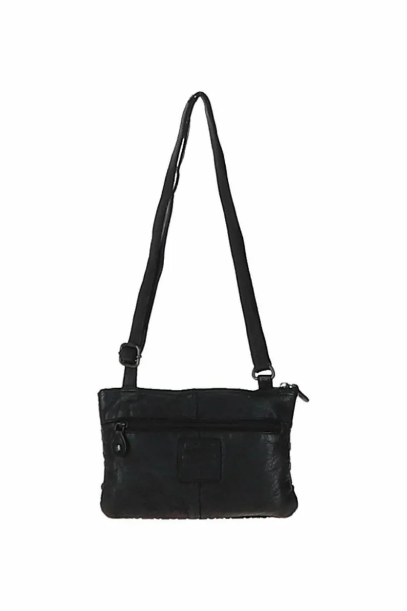 Cross-Body Bags|Handbags*Ashwood Leather Magnificenza' Vintage Woven Classic Leather Crossbody Bag Black