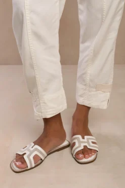 Sandals*Where's That From Maldives' Cut Out Strap Flat Sandals White