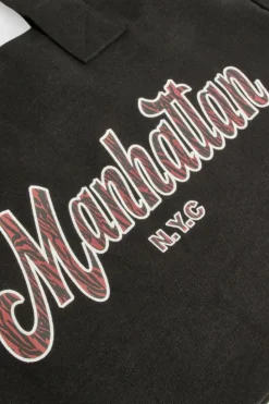 Handbags|Tote Bags*boohoo Manhattan Slogan Tote Bag black
