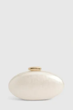 Handbags|Clutch Bags*boohoo Marble Acrylic Oval Clutch Bag white