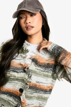 Cardigans*boohoo Marl Fringe Detail Knitted Cardigan grey marl