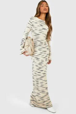 Maxi Dresses|Jumper Dresses*boohoo Marl Knit Maxi Jumper Dress ecru