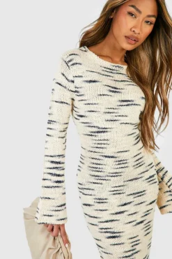 Maxi Dresses|Jumper Dresses*boohoo Marl Knit Maxi Jumper Dress ecru