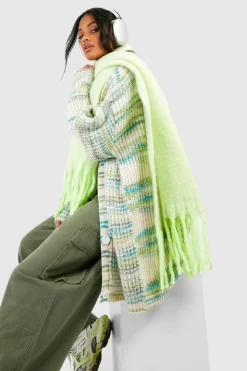 Cardigans*boohoo Marl Oversized Boyfriend Cardigan green