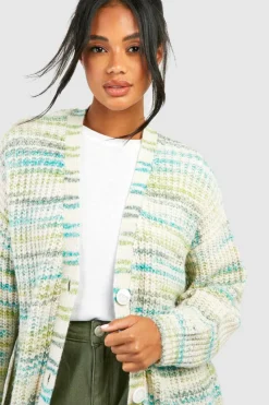 Cardigans*boohoo Marl Oversized Boyfriend Cardigan green