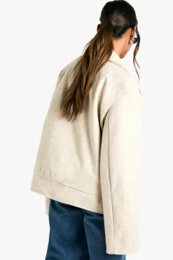 Up To 80% Off Winter Warmers|Wool Look Coats*boohoo Marl Wool Look Belt Detail Jacket oatmeal